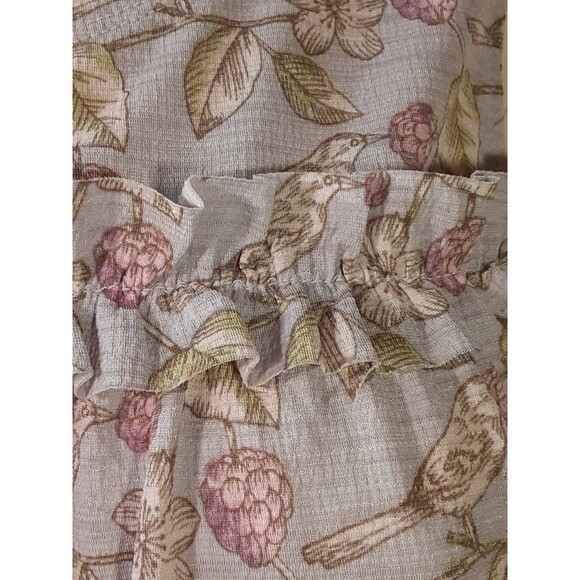 Lauren Conrad Lightweight Spring Cold Shoulder Top Birds & Flowers Size Medium - Picture 5 of 9